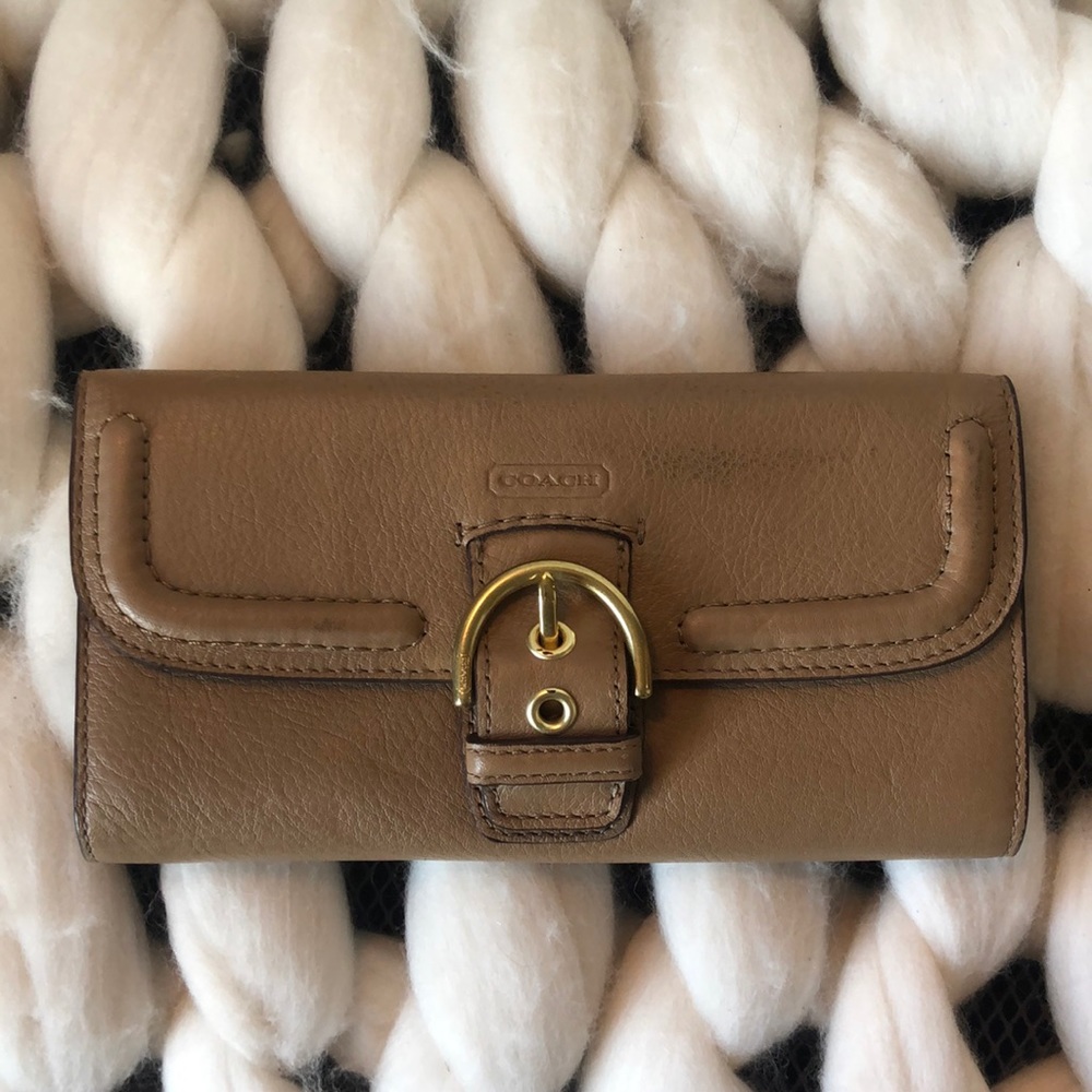 Coach tan leather wallet